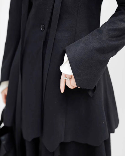 ♥CORD DECORATION WOOL SLIM JACKET