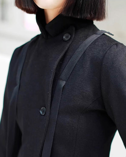 ♥CORD DECORATION WOOL SLIM JACKET