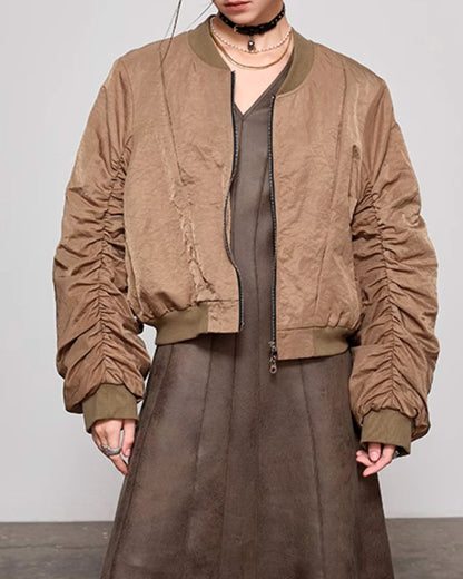 ♥VOLUMINOUS SLEEVE BOMBER JACKET