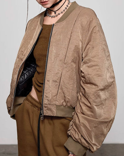 ♥VOLUMINOUS SLEEVE BOMBER JACKET