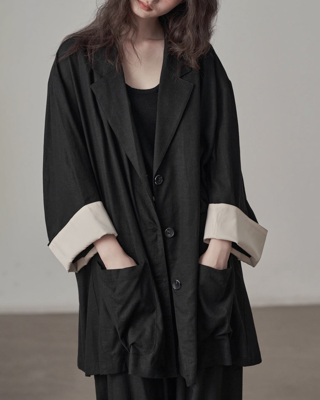 ♤♥CONTRAST COLOR LONG KNIT CARDIGAN – Black Gravity
