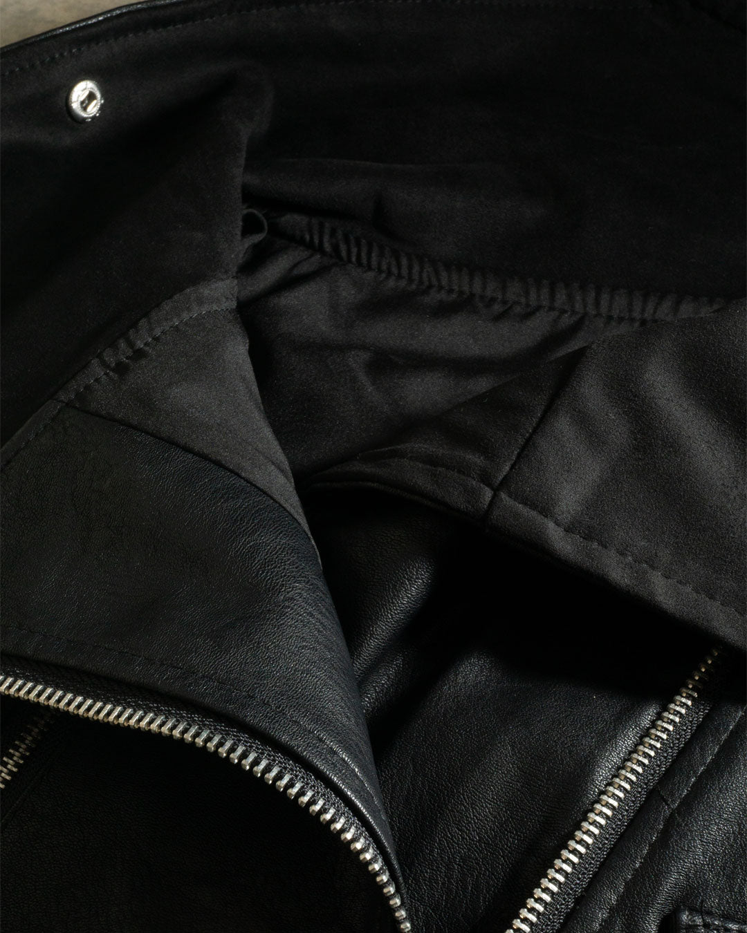 ♥ASYMMETRIC MULTI-ZIP LEATHER JACKET