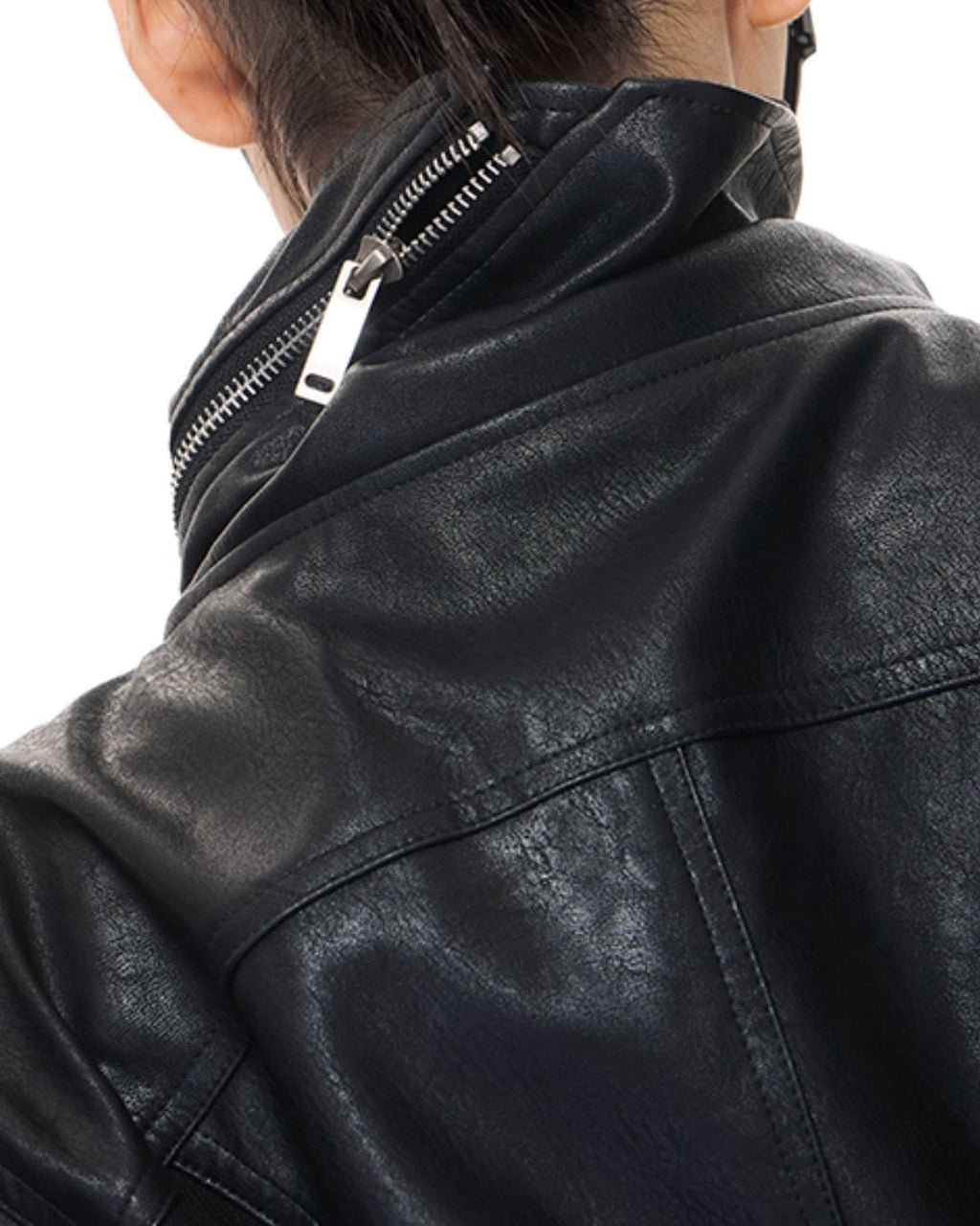 ♥ASYMMETRIC MULTI-ZIP LEATHER JACKET
