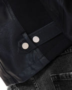 ♥ASYMMETRIC MULTI-ZIP LEATHER JACKET