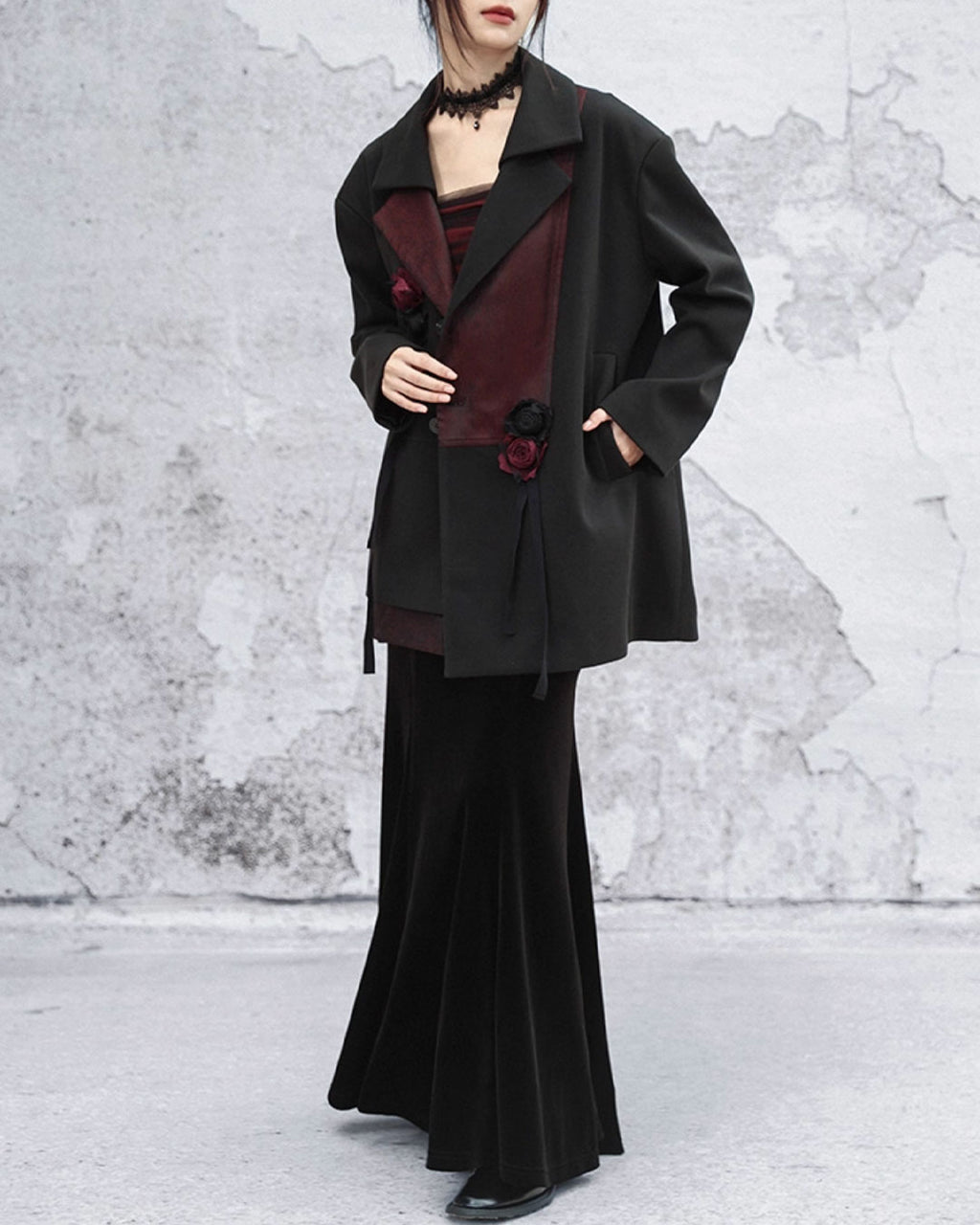 ♥ROSE PANEL CONTRAST JACKET