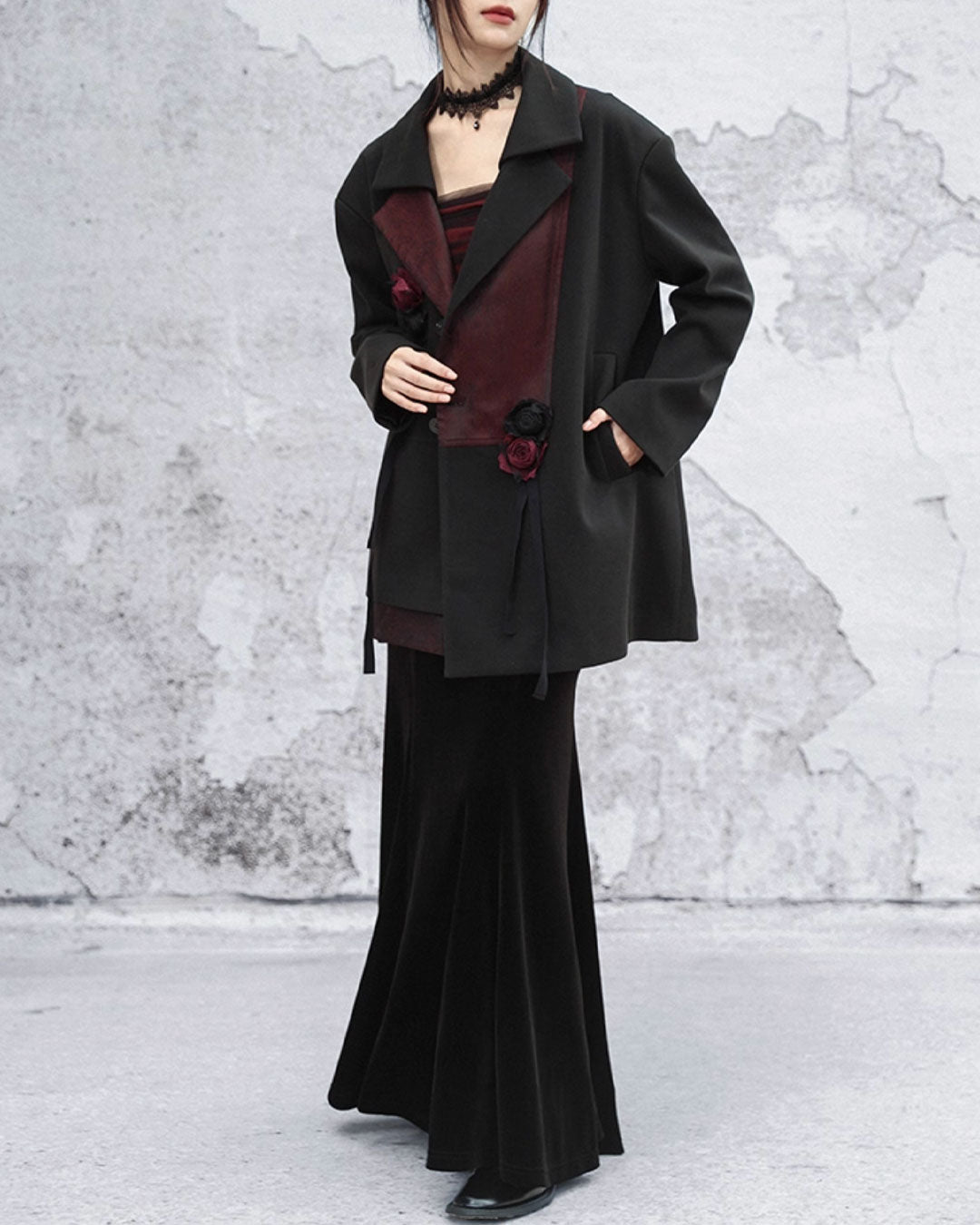 ♥ROSE PANEL CONTRAST JACKET