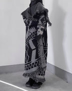 ♥NATIVE PATTERN PONCHO COAT