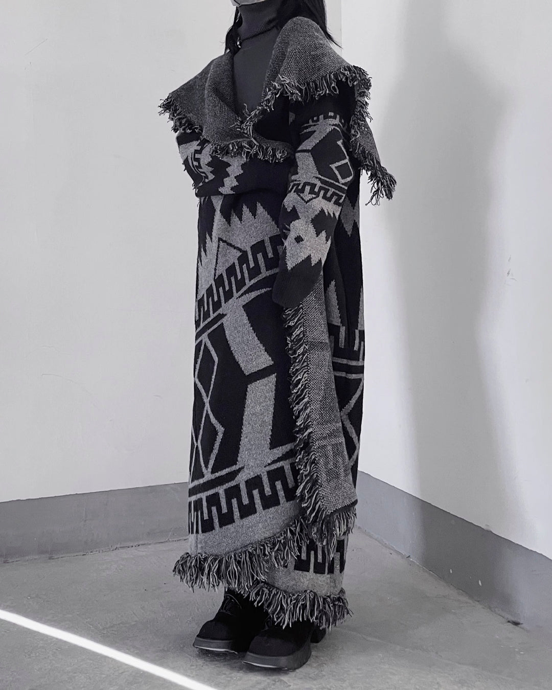 ♥NATIVE PATTERN PONCHO COAT