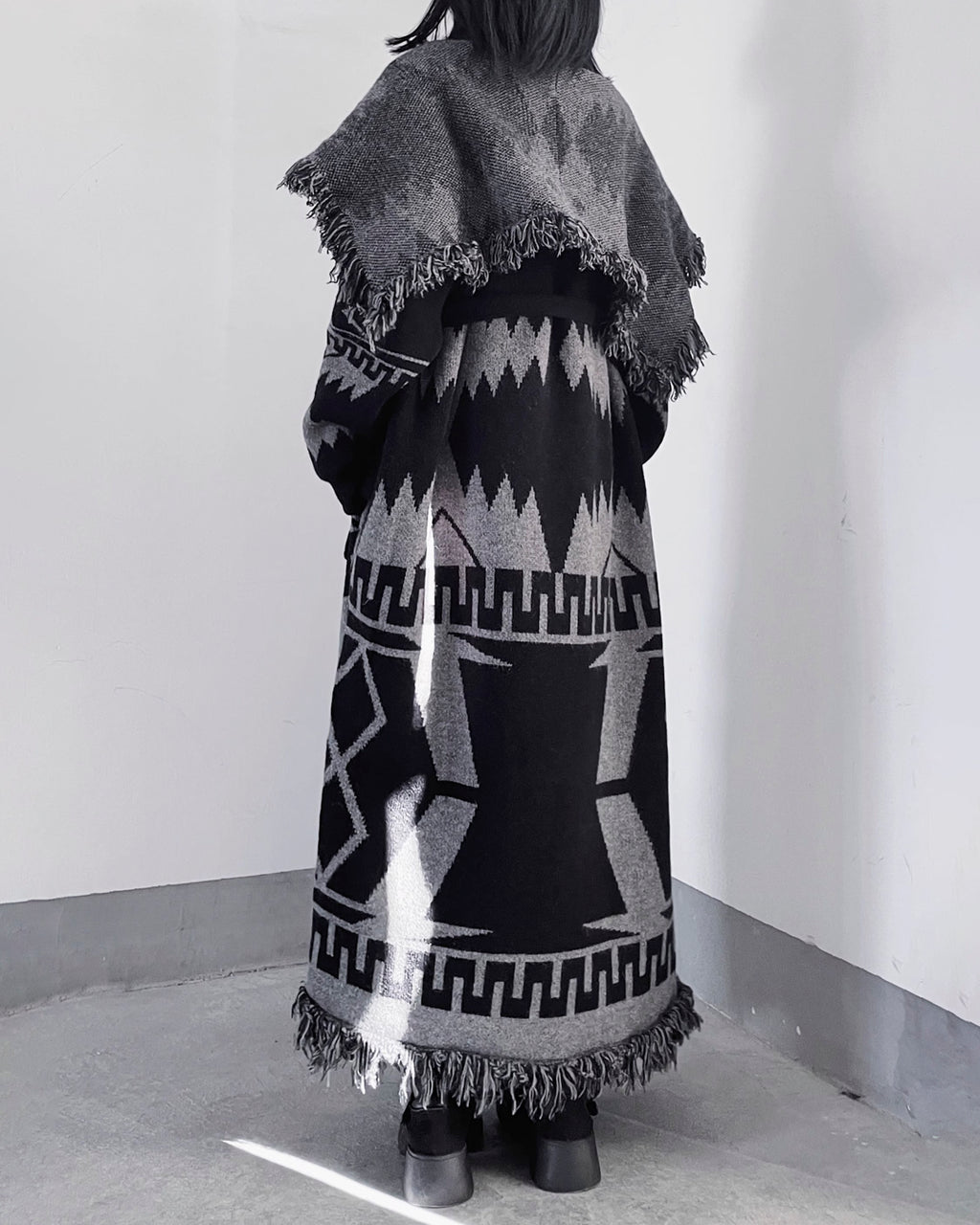 ♥NATIVE PATTERN PONCHO COAT