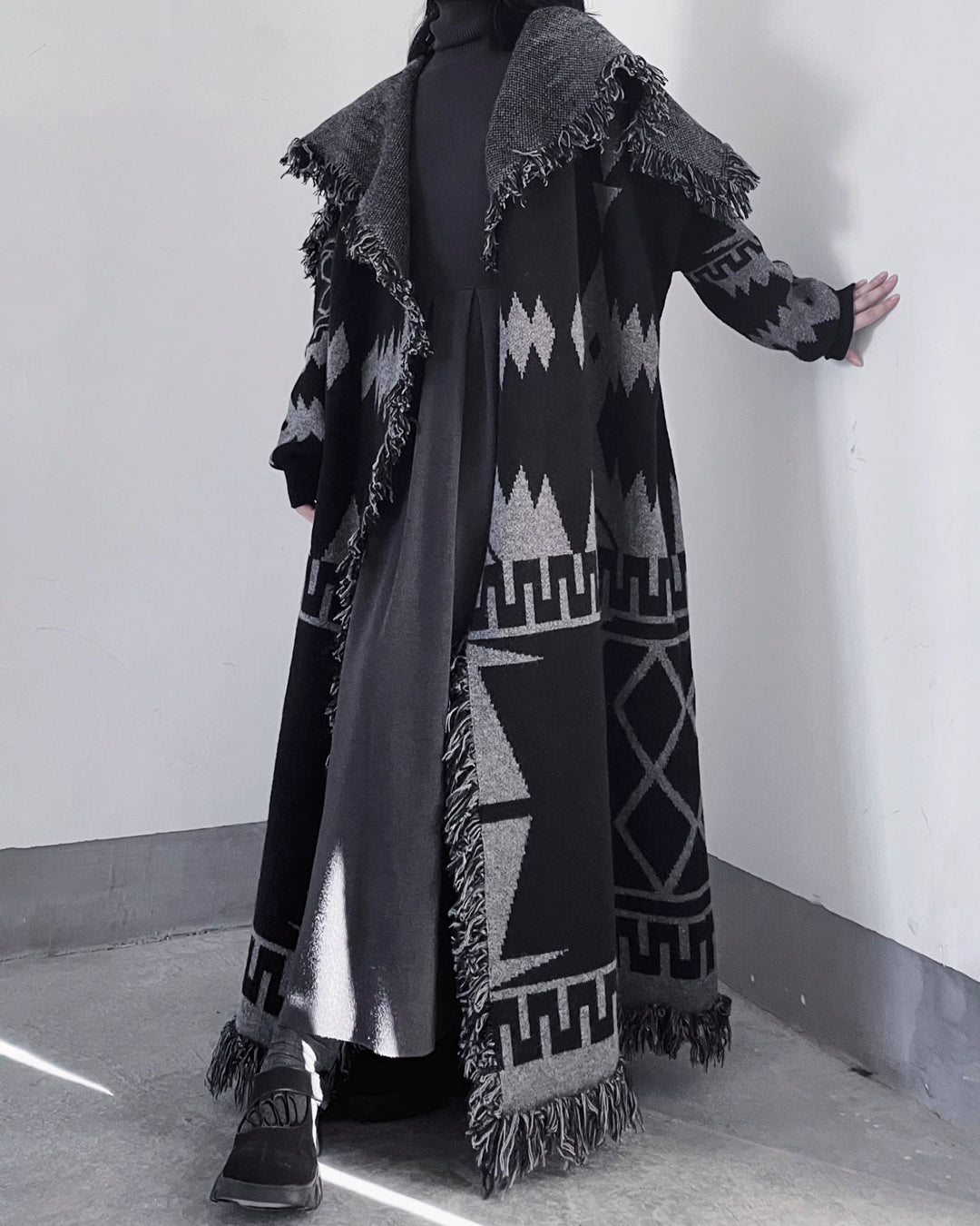 ♥NATIVE PATTERN PONCHO COAT