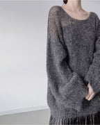 ♥SHEER PANEL RELAXED KNIT