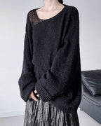 ♥SHEER PANEL RELAXED KNIT