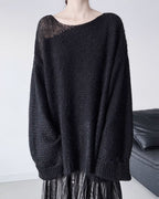 ♥SHEER PANEL RELAXED KNIT