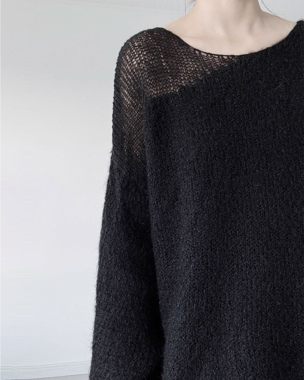 ♥SHEER PANEL RELAXED KNIT