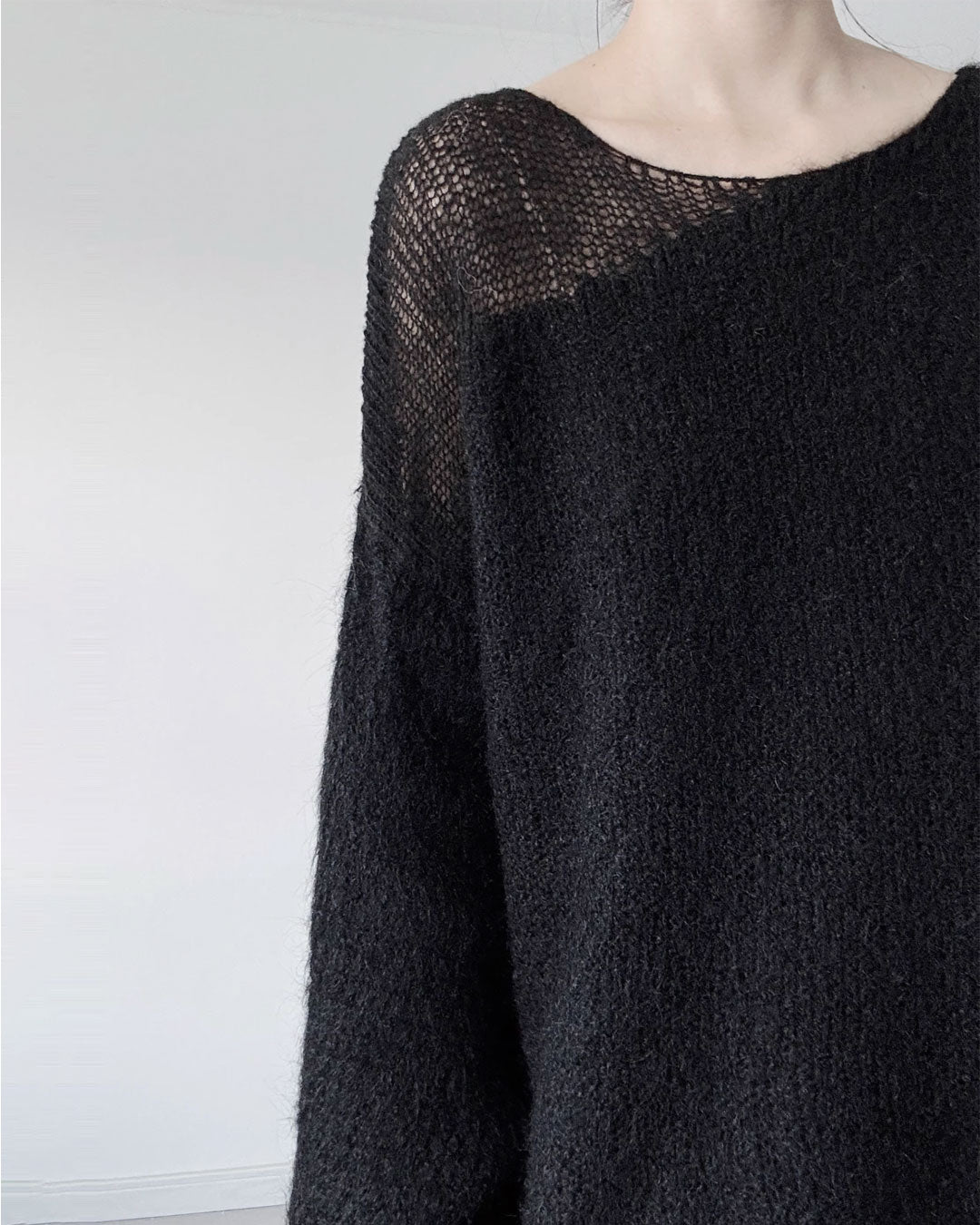 ♥SHEER PANEL RELAXED KNIT