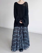 ♥SHEER PANEL RELAXED KNIT