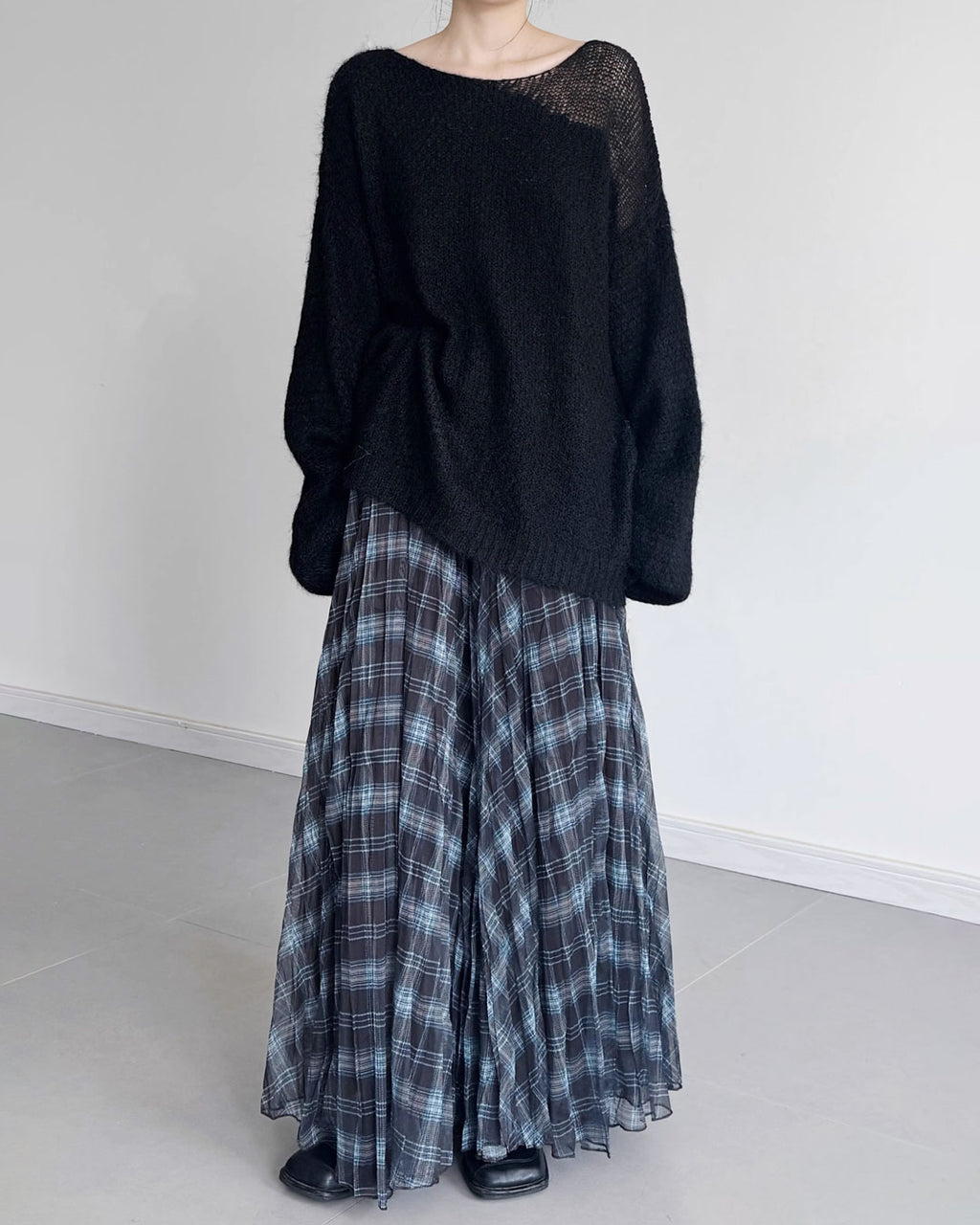 ♥SHEER PANEL RELAXED KNIT