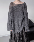 ♥SHEER PANEL RELAXED KNIT