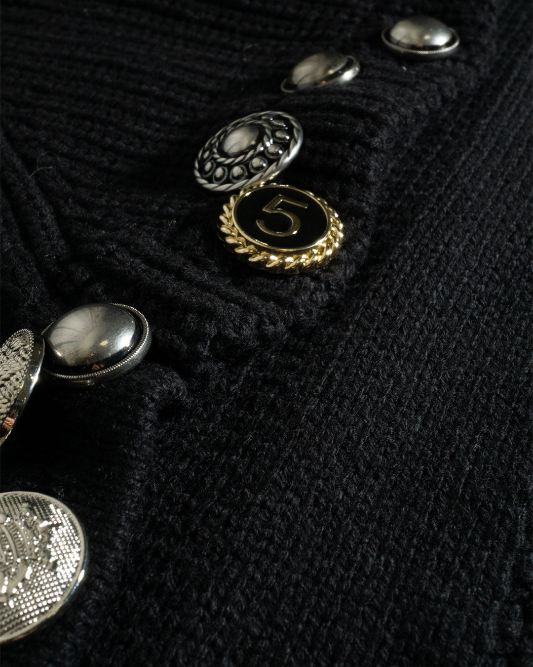 ♥ASYMMETRIC TEXTURE MIX KNIT CARDIGAN