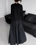 ♥ASYMMETRIC TEXTURE MIX KNIT CARDIGAN