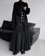 ♥ASYMMETRIC TEXTURE MIX KNIT CARDIGAN