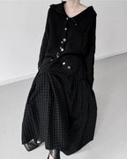 ♥ASYMMETRIC TEXTURE MIX KNIT CARDIGAN