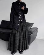 ♥ASYMMETRIC TEXTURE MIX KNIT CARDIGAN