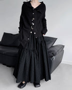 ♥ASYMMETRIC TEXTURE MIX KNIT CARDIGAN