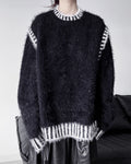 ♥GLITTER SHAGGY LINE RIB KNIT