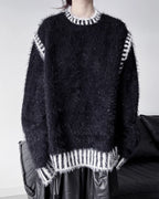 ♥GLITTER SHAGGY LINE RIB KNIT