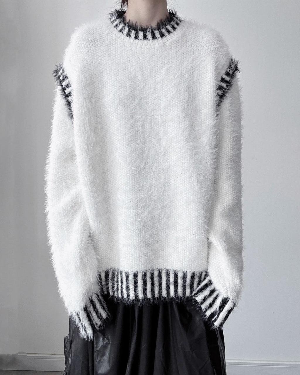 ♥GLITTER SHAGGY LINE RIB KNIT