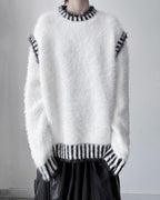 ♥GLITTER SHAGGY LINE RIB KNIT