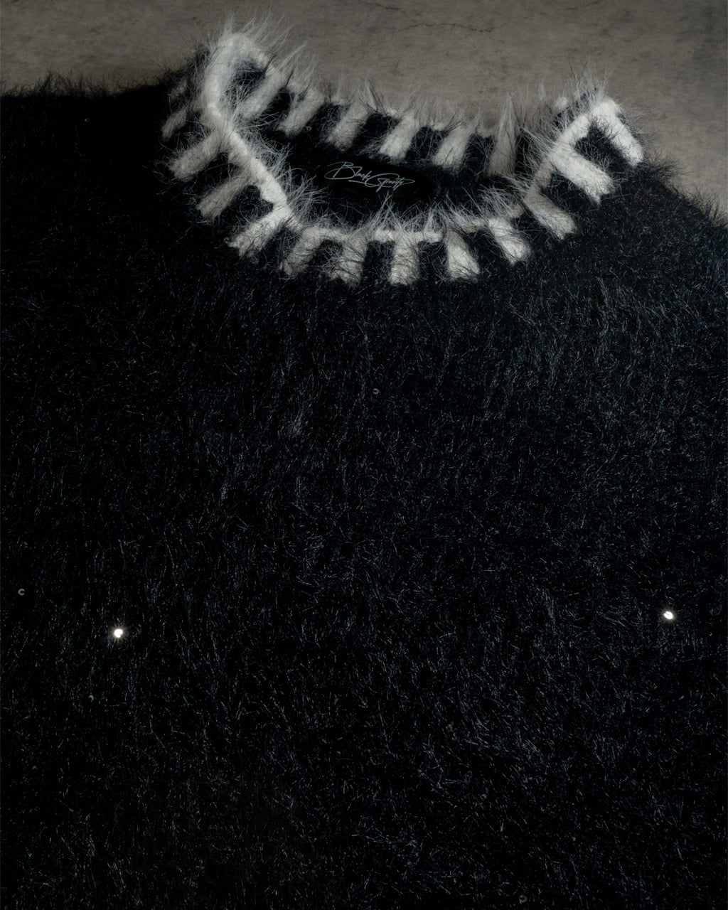 ♥GLITTER SHAGGY LINE RIB KNIT