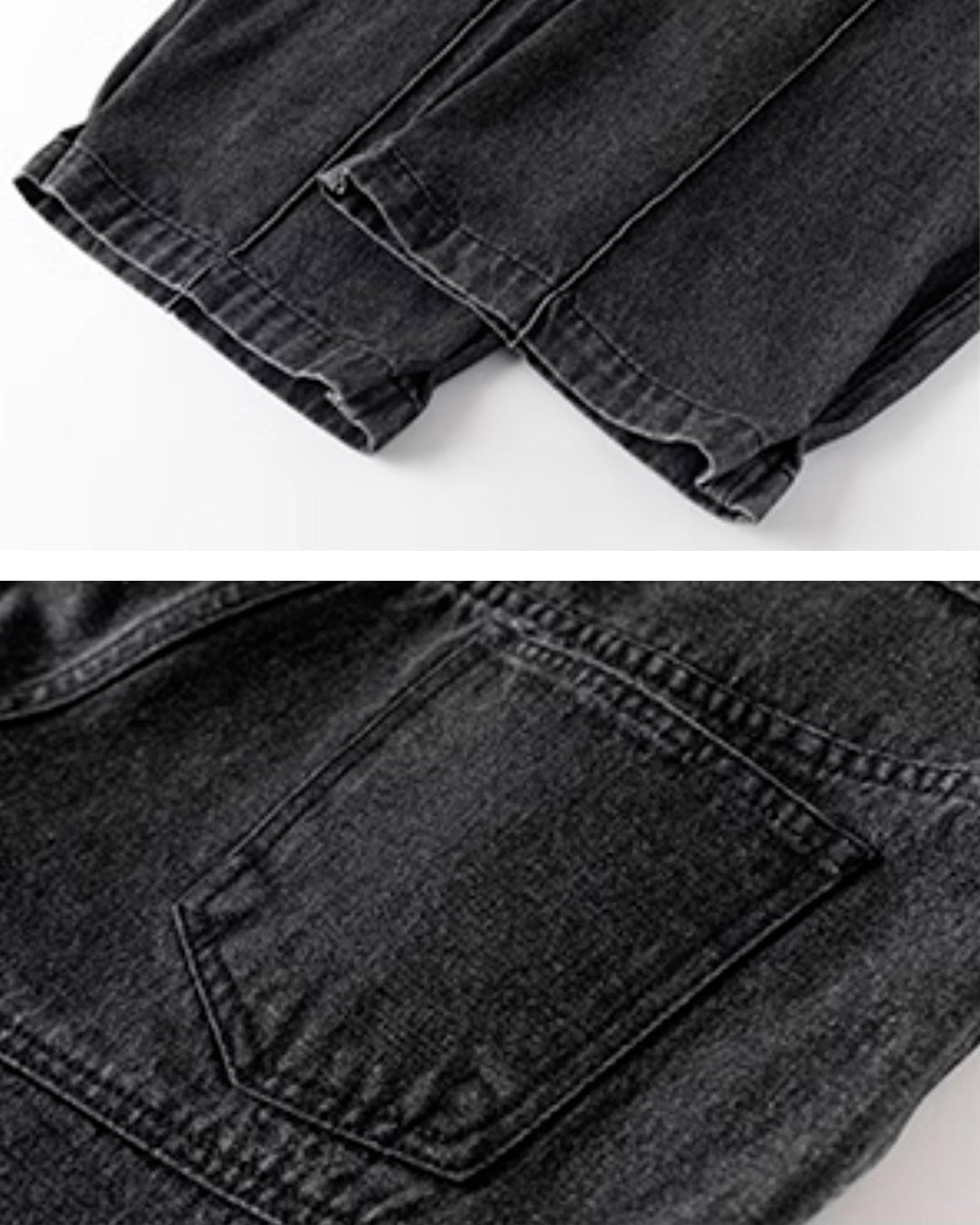 ♥SIDE SLIT WASHED BLACK DENIM