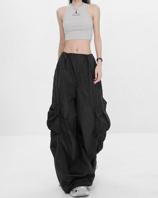 ♥ULTRA WIDE NYLON CARGO PANTS