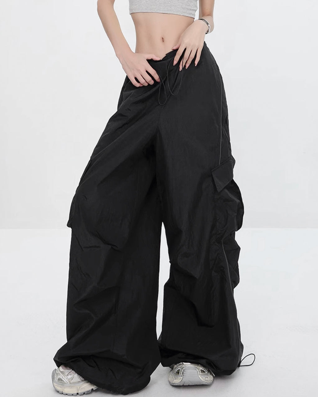 ♥ULTRA WIDE NYLON CARGO PANTS