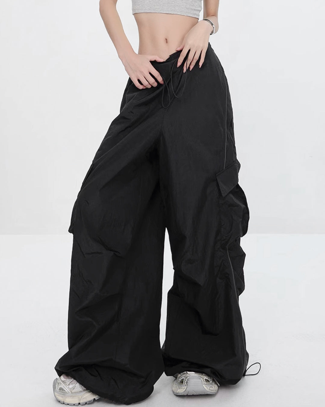 ♥ULTRA WIDE NYLON CARGO PANTS