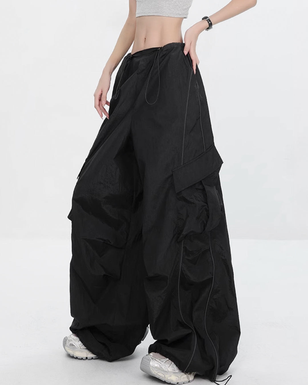 ♥ULTRA WIDE NYLON CARGO PANTS