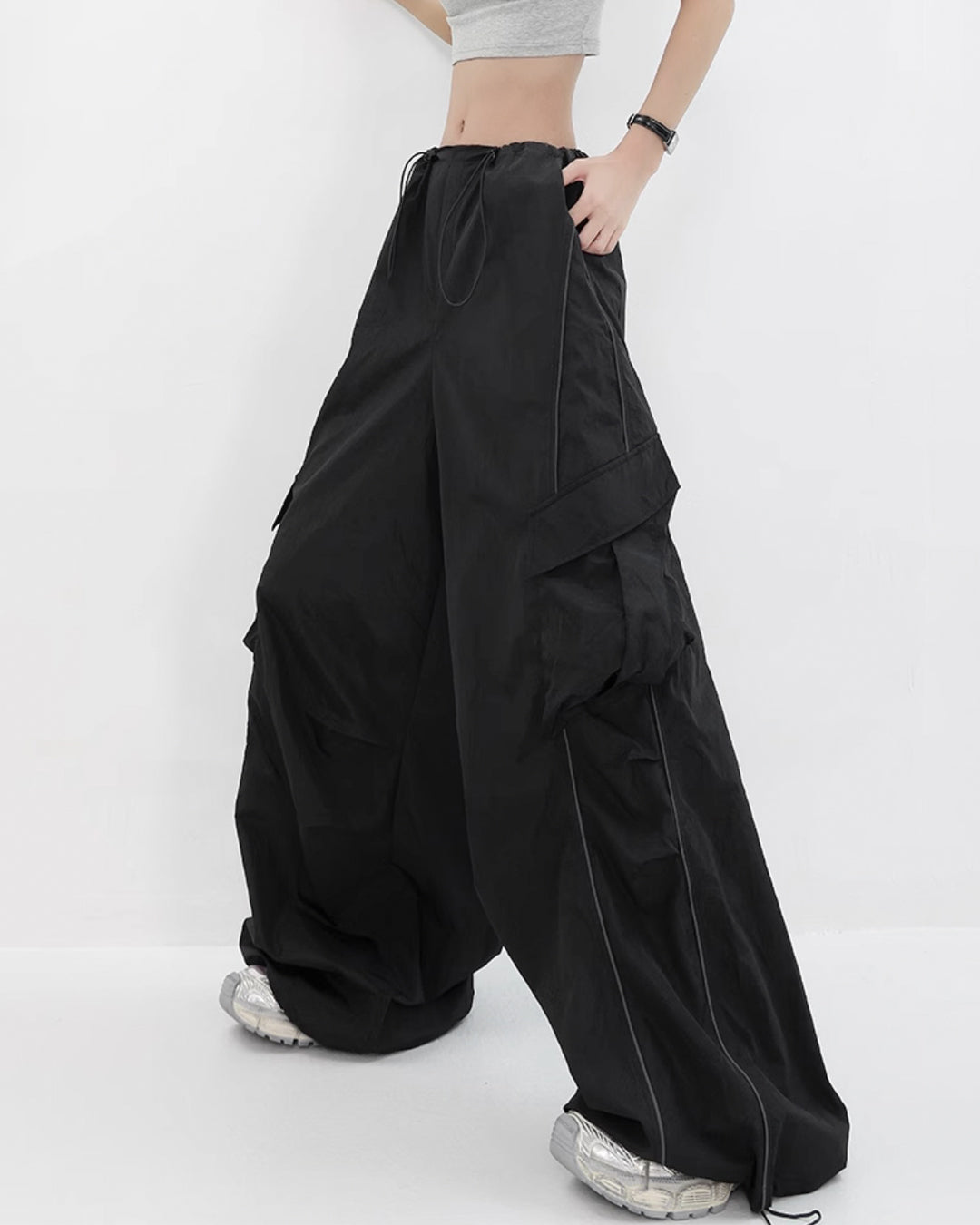 ♥ULTRA WIDE NYLON CARGO PANTS