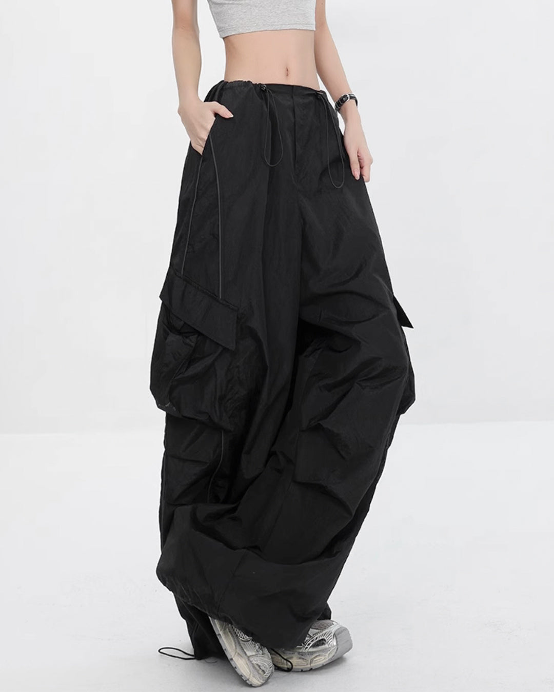 ♥ULTRA WIDE NYLON CARGO PANTS