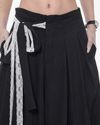 ♥LACE TIE WIDE PANTS