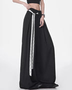 ♥LACE TIE WIDE PANTS