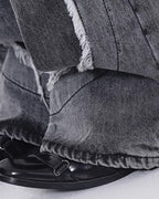 ♥CUT-OUT CURVE PANEL WIDE DENIM