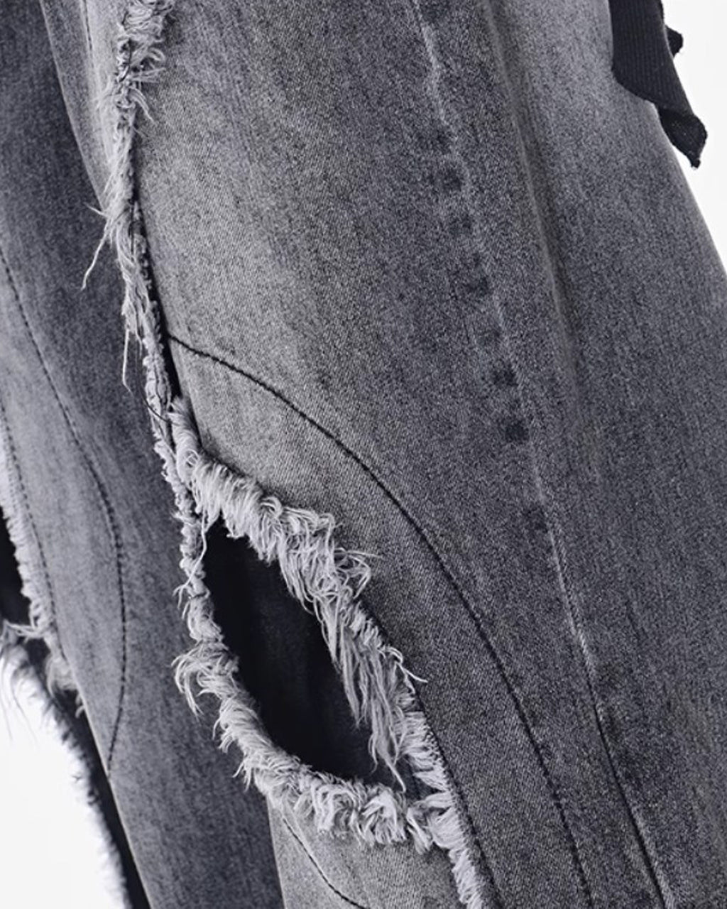 ♥CUT-OUT CURVE PANEL WIDE DENIM