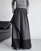 ♥TWO-TONE WIDE DRAPE PANTS