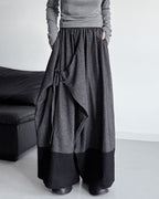 ♥TWO-TONE WIDE DRAPE PANTS