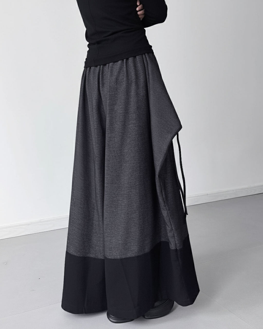 ♥TWO-TONE WIDE DRAPE PANTS