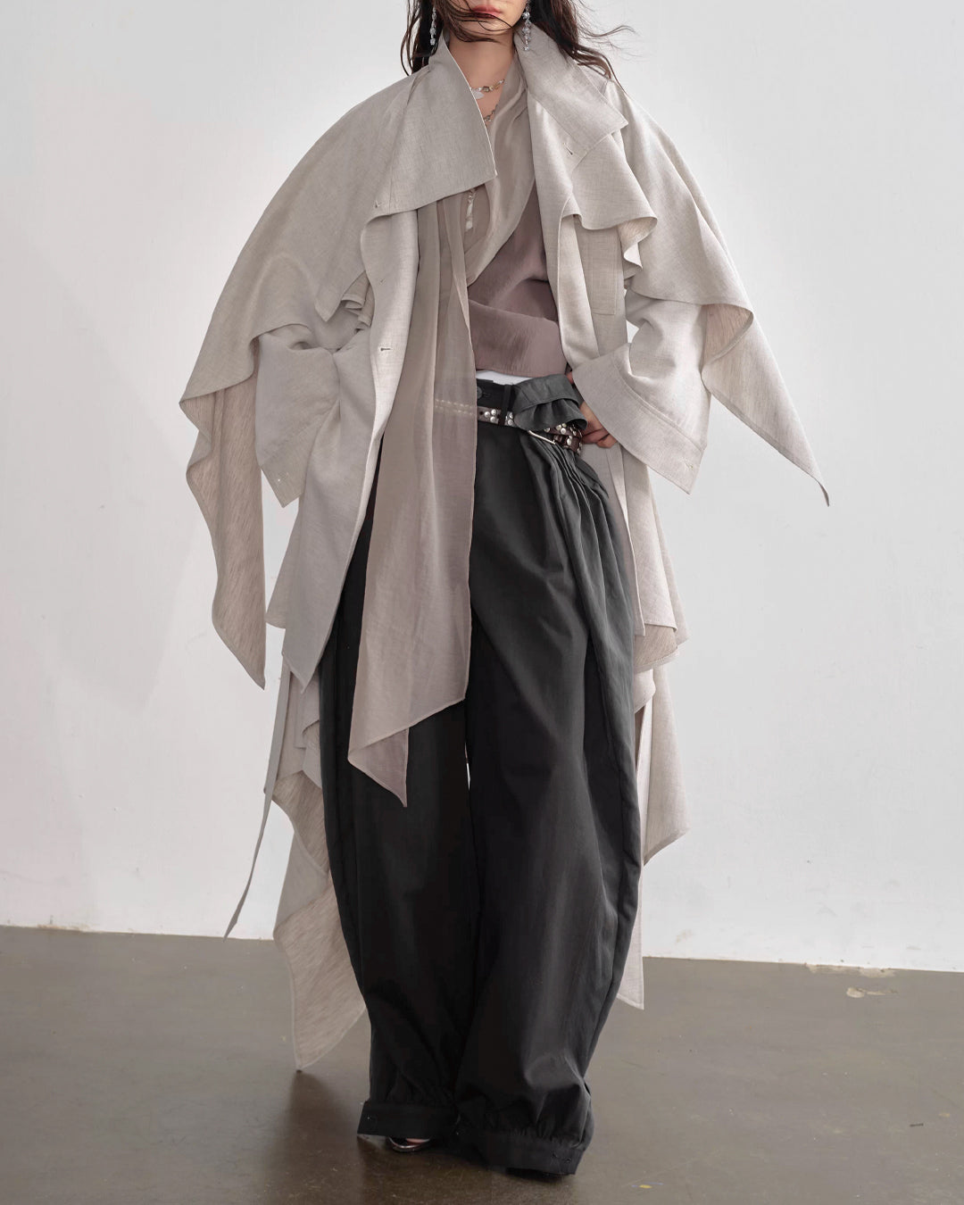 ♥PLEATED DRAWSTRING HEM LANTERN PANTS