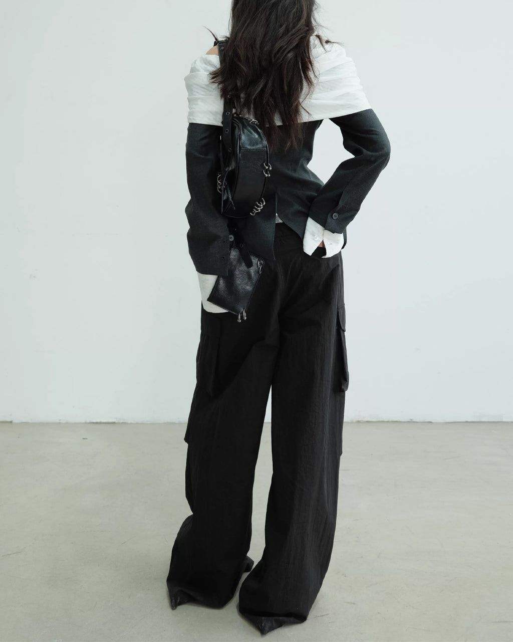 ♥DOUBLE WAIST WIDE CARGO PANTS