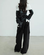 ♥DOUBLE WAIST WIDE CARGO PANTS